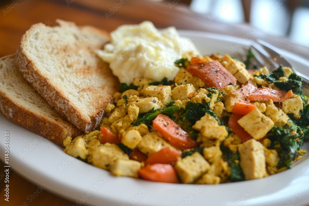 Scrumptious Tofu Scramble with Toast and Eggs Scrumptious Tofu Scramble with Toast and Eggs