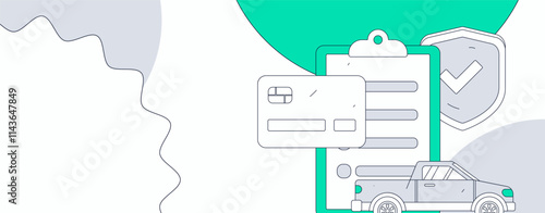 Buy insurance for car flat character vector concept operation illustration
