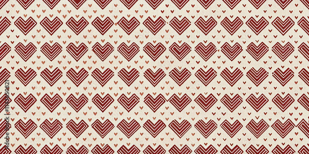 Seamless Pattern of Geometric Hearts on a Textured Background Ideal for Fabric, Wallpaper, and Design Projects Seamless Pattern of Geometric Hearts on a Textured Background Ideal for Fabric, Wallpaper, and Design Projects