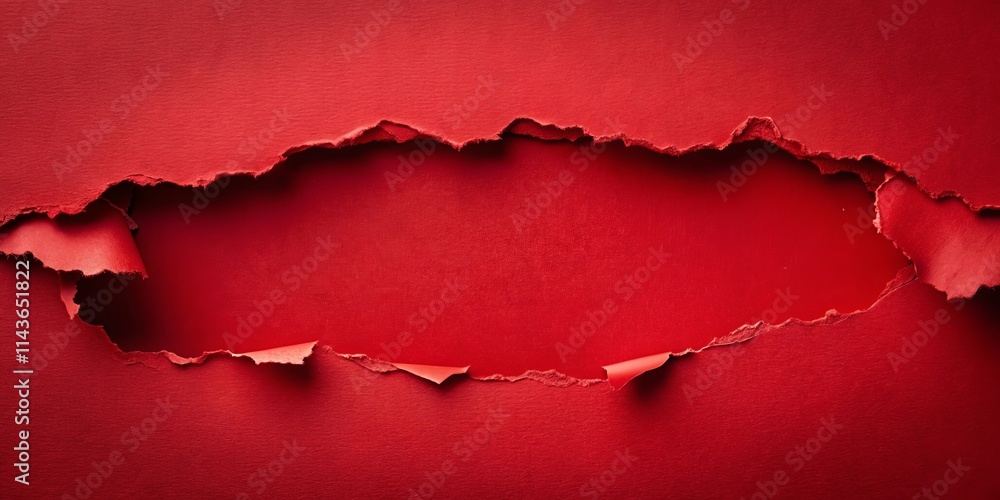 Crimson Paper with a Ripped Center Revealing a Matching Underlayer, Ideal for Text or Design Elements Crimson Paper with a Ripped Center Revealing a Matching Underlayer, Ideal for Text or Design Elements