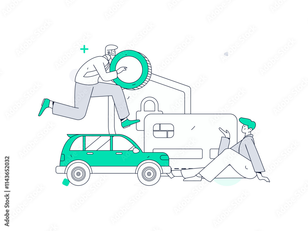 Buy insurance for car flat character vector concept operation illustration
Buy insurance for car flat character vector concept operation illustration