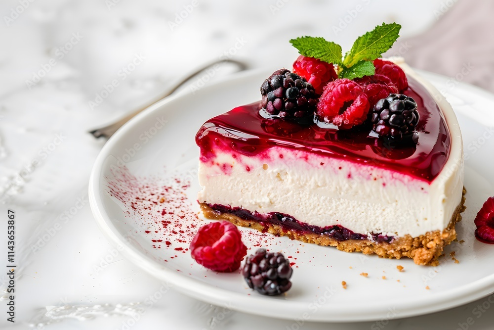 Tofu cheesecake with berries topping Tofu cheesecake with berries topping