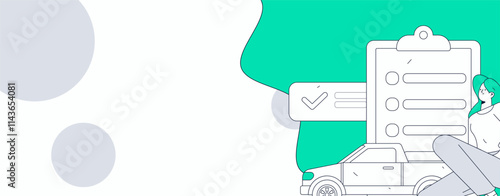 Buy insurance for car flat character vector concept operation illustration
