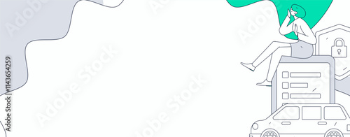 Buy insurance for car flat character vector concept operation illustration
