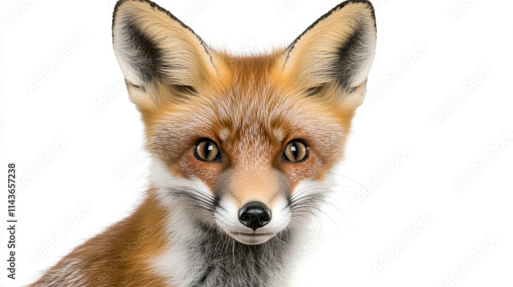A close-up of a fox, showcasing its striking orange fur, large ears, and expressive eyes against a plain background. A close-up of a fox, showcasing its striking orange fur, large ears, and expressive eyes against a plain background.
