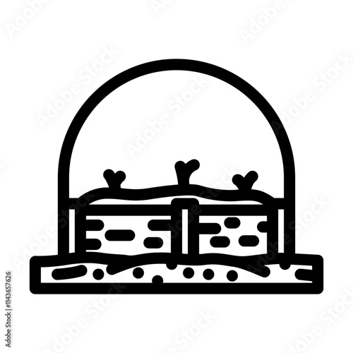 bed preparation garden maintenance line icon vector. bed preparation garden maintenance sign. isolated contour symbol black illustration