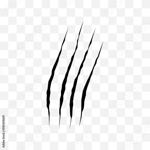 Cat scratch. Realistic Animal claws marks. Monster or dragon flat scratch marks. Damaged breaks and hollow scraps. Vector illustration.