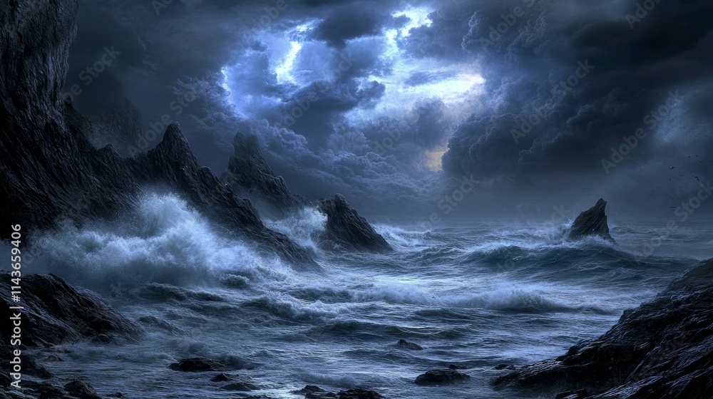a dramatic scene with powerful waves hitting rugged rocks, the force of the ocean crashing against the jagged cliffs, spray rising into the air as the waves collide with the rocky shoreline, capturing a dramatic scene with powerful waves hitting rugged rocks, the force of the ocean crashing against the jagged cliffs, spray rising into the air as the waves collide with the rocky shoreline, capturing