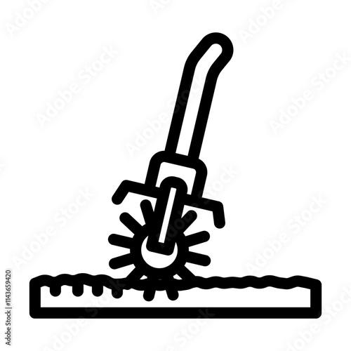 lawn aeration garden maintenance line icon vector. lawn aeration garden maintenance sign. isolated contour symbol black illustration