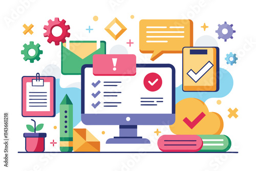 This artwork showcases various simple drawings highlighting frequent data entry mistakes in different workflows Mistakes in entering data, simple drawings