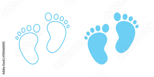 Baby boy footprints icons
