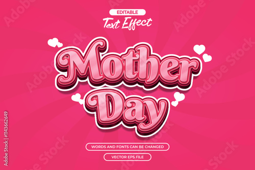 Mother day editable text effect with love shape decoration 