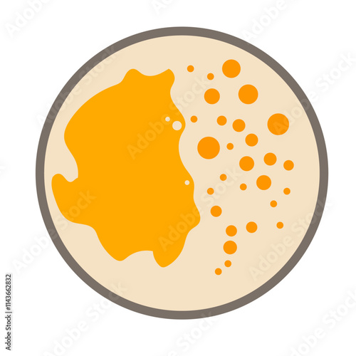 Beer mug top view, glass of beer. 