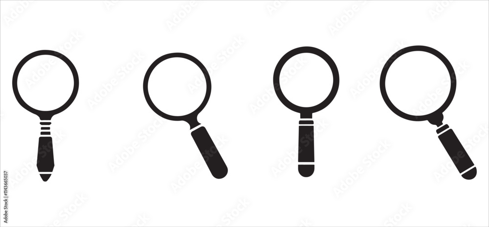 Magnifying Glass Icons Set for Search and Exploration Magnifying Glass Icons Set for Search and Exploration