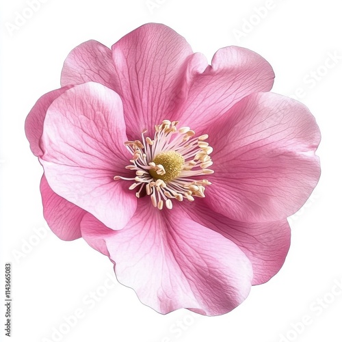 Pink flower blomming isolated on white background photo