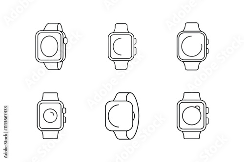 apple watch icon line art vector illustration