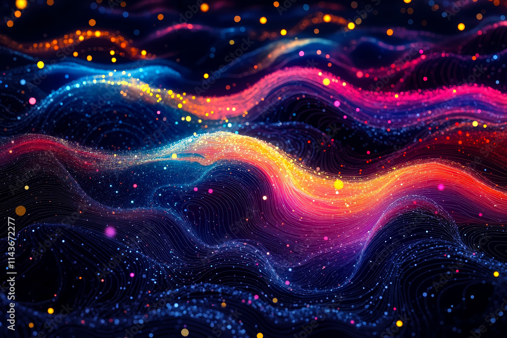 A colorful abstract background with a lot of dots and lines A colorful abstract background with a lot of dots and lines