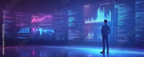 Business strategist reviewing financial data