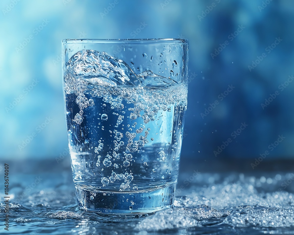 Safe and clean drinking water concept with purified water in a glass Safe and clean drinking water concept with purified water in a glass