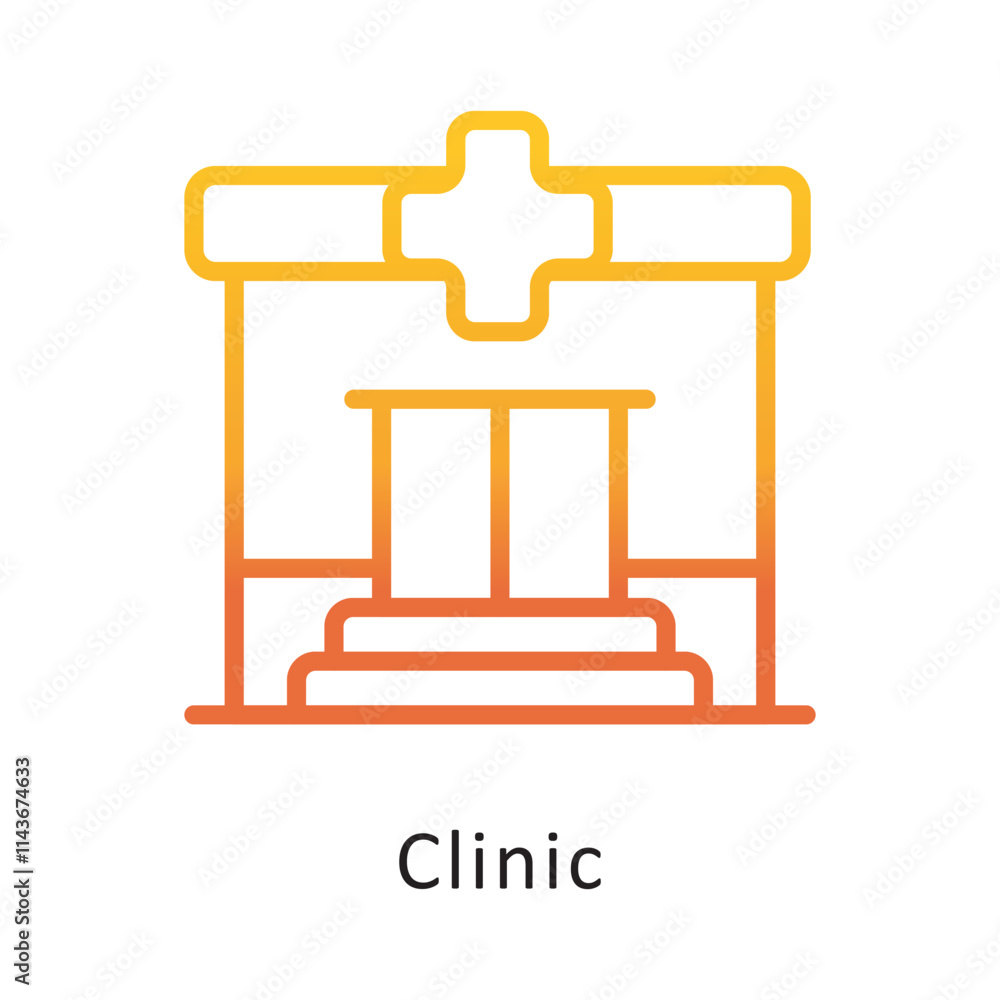 Clinic Vector Gradient Icon. Eps 10 File Clinic Vector Gradient Icon. Eps 10 File