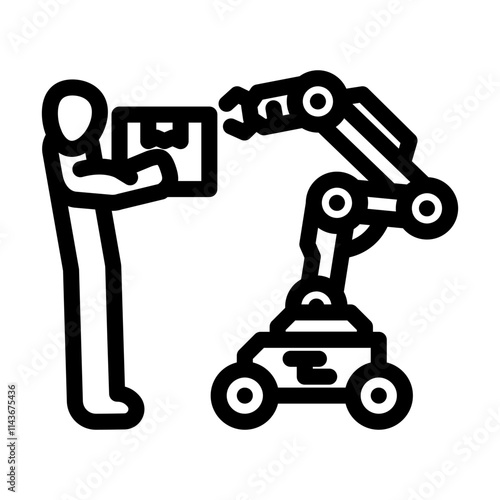 cobots collaborative robots industry 5 line icon vector. cobots collaborative robots industry 5 sign. isolated contour symbol black illustration