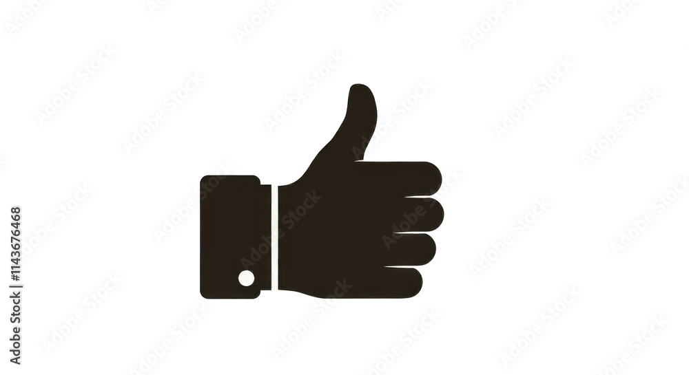 Thumb up icon, Silhouette isolated background, Thumbs Up icon on white round vector button Thumb up icon, Silhouette isolated background, Thumbs Up icon on white round vector button