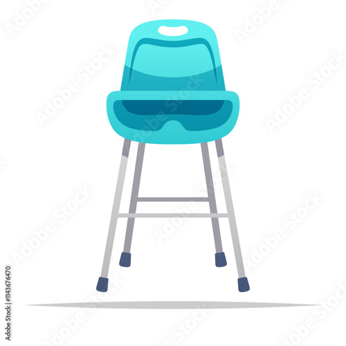 Baby high chair seat vector isolated illustration