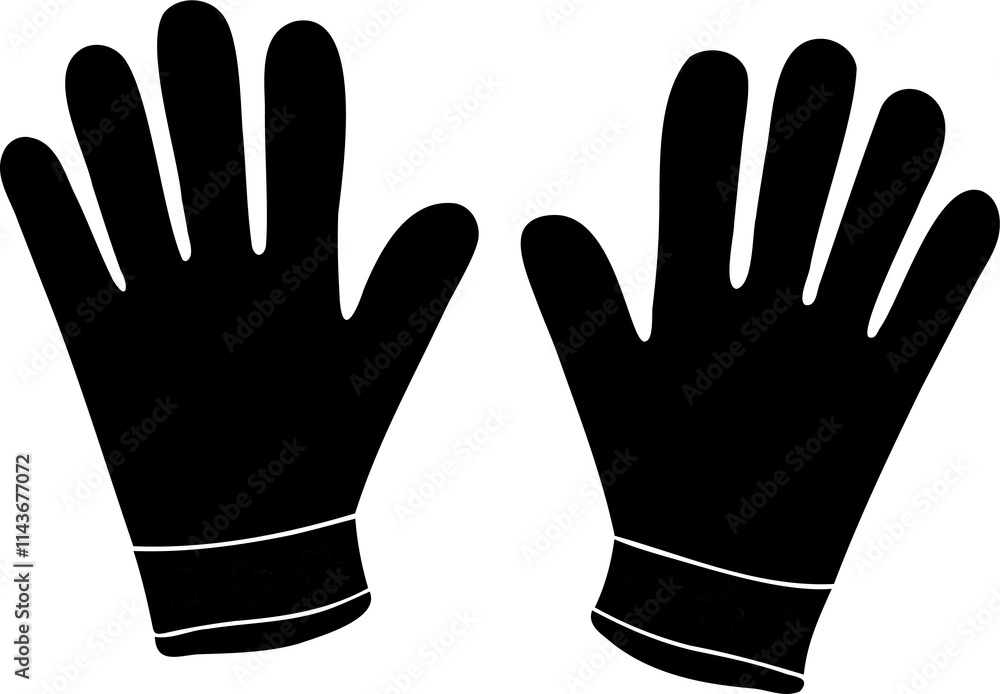 Obraz premium glove icon vector symbol template on white background.