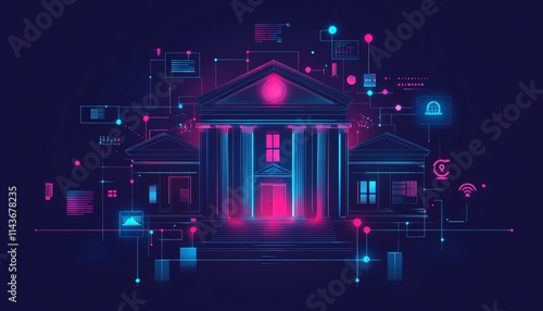 Vector illustration of fintech ecosystem photo