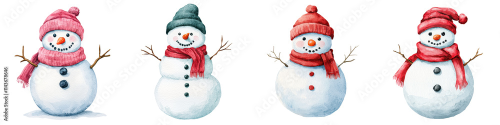 Cute Snowman in Winter Wonderland Holiday Cute Snowman in Winter Wonderland Holiday