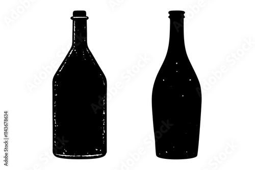 Wine bottle icon vector illustration.