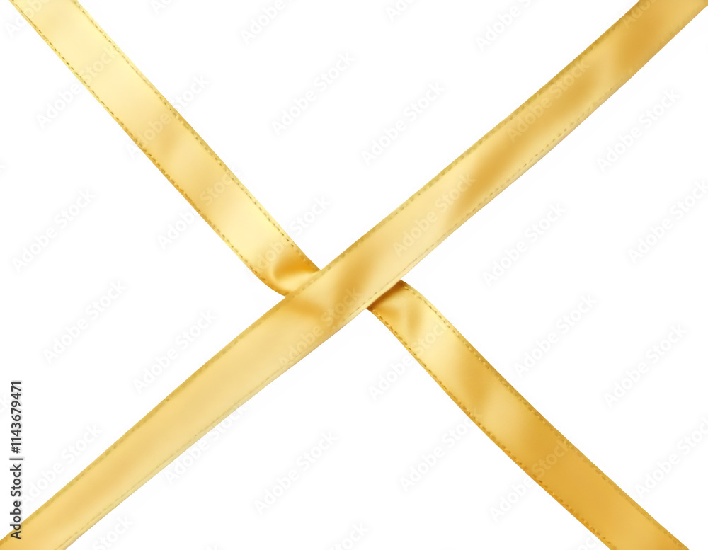 Crisscrossed Gold Ribbon Creating an Elegant Lattice Pattern on Transparent Background Crisscrossed Gold Ribbon Creating an Elegant Lattice Pattern on Transparent Background
