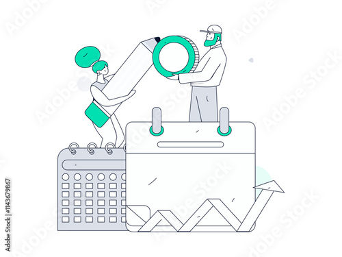 Check-in character flat vector concept operation hand-drawn illustration
