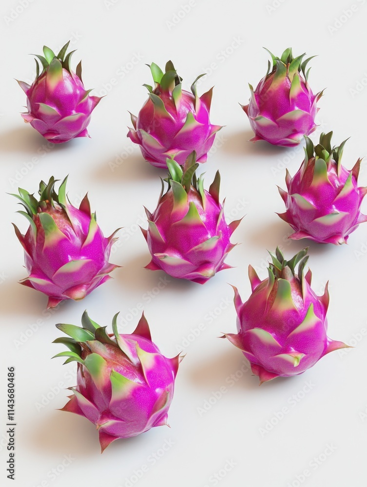 Dragon Fruits on White Surface Dragon Fruits on White Surface
