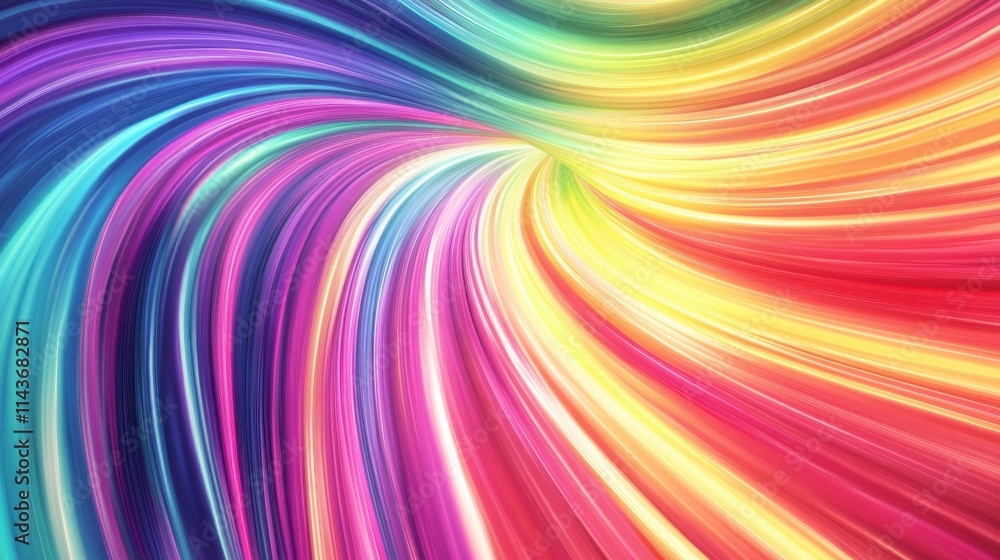 Fototapeta premium Rainbow Swirl Abstract Background - Joyful, Vibrant Energy