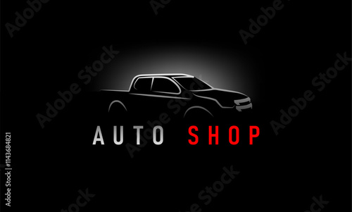 Pick up truck logo vector. automotive logo vector.