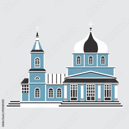 Church. Orthodox church. Facade of a religious building. Russian architecture.