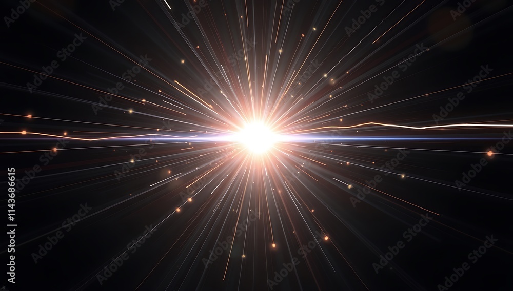 Naklejka premium Bright Light Explosion Radiating Energy Streaks