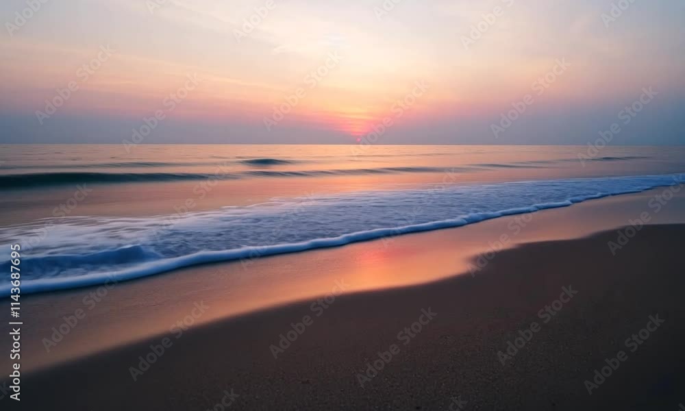 Serene Sunrise Seascape: Coastal Tranquility at Dawn Serene Sunrise Seascape: Coastal Tranquility at Dawn