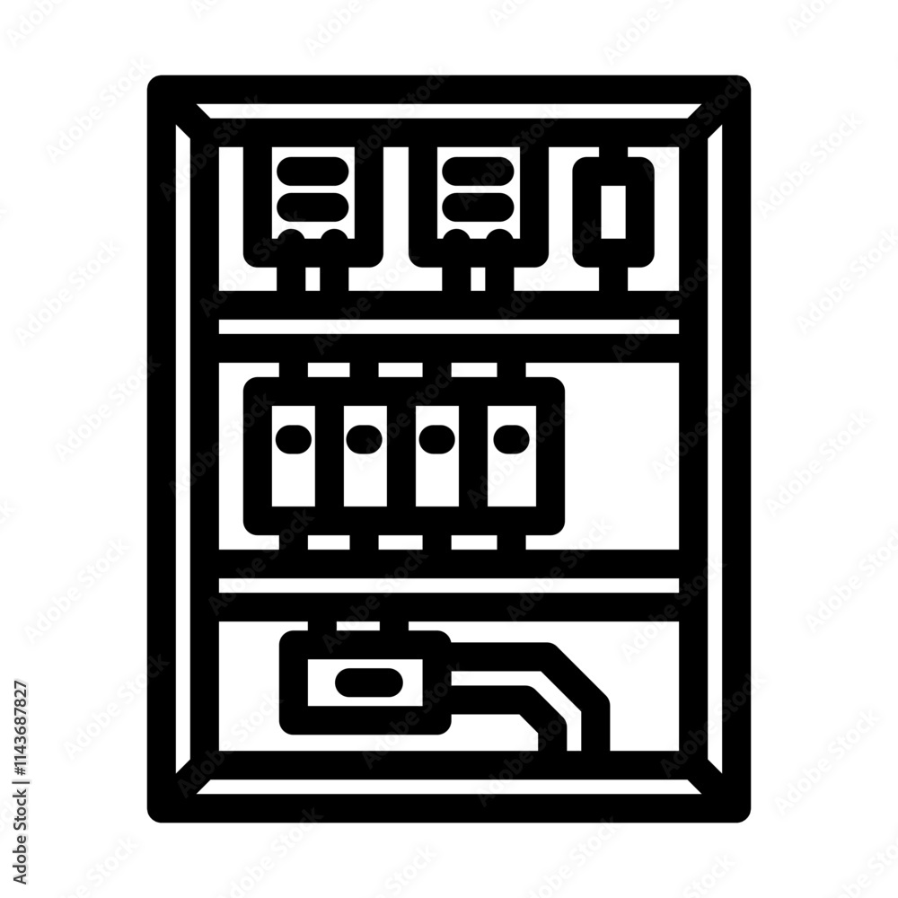 automation control panel industry 3 line icon vector. automation control panel industry 3 sign. isolated contour symbol black illustration automation control panel industry 3 line icon vector. automation control panel industry 3 sign. isolated contour symbol black illustration