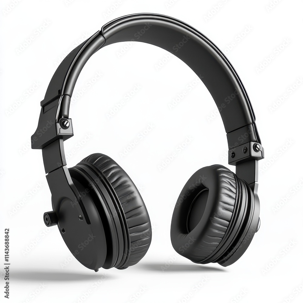 Black headphone isolated on white background Black headphone isolated on white background