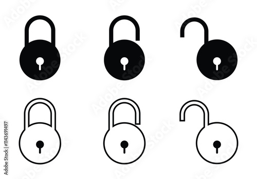 Flat Design Lock Pad Icon for Security and Access Control