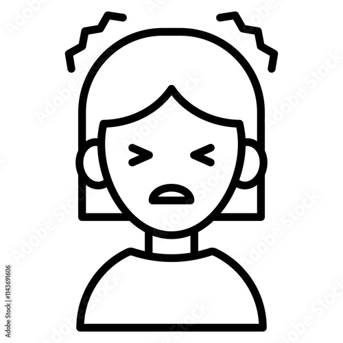 두통이 심한 여자 환자 아이콘