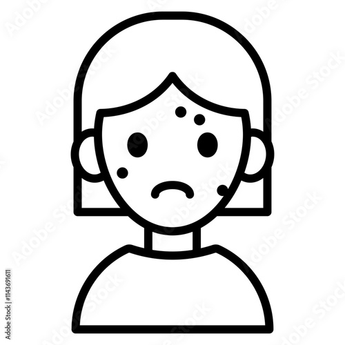 피부병 여자 환자 아이콘