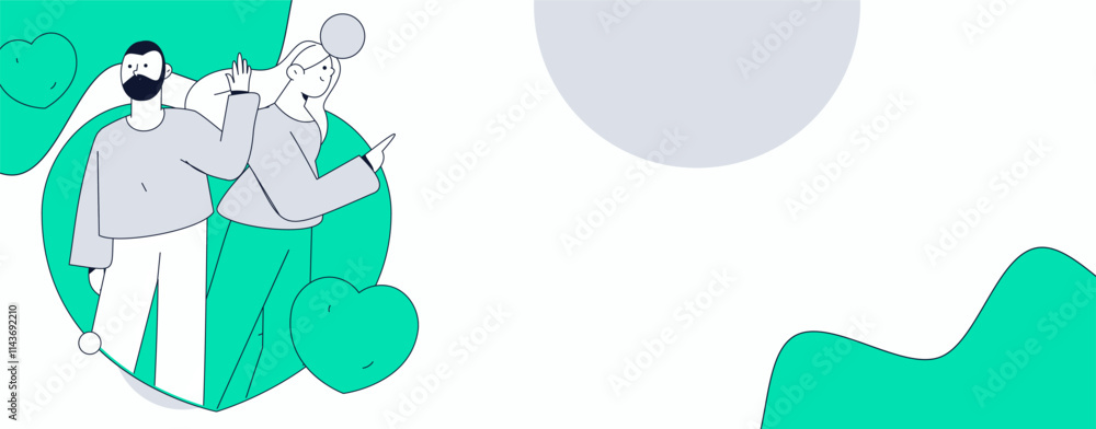 Happy Valentine's Day flat character vector concept business hand drawn illustration
Happy Valentine's Day flat character vector concept business hand drawn illustration