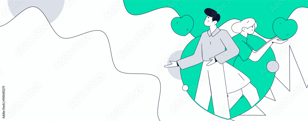 Happy Valentine's Day flat character vector concept business hand drawn illustration
Happy Valentine's Day flat character vector concept business hand drawn illustration