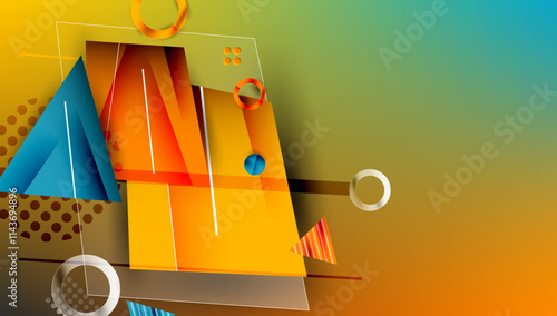 Abstract background geometric design with colorful gradients