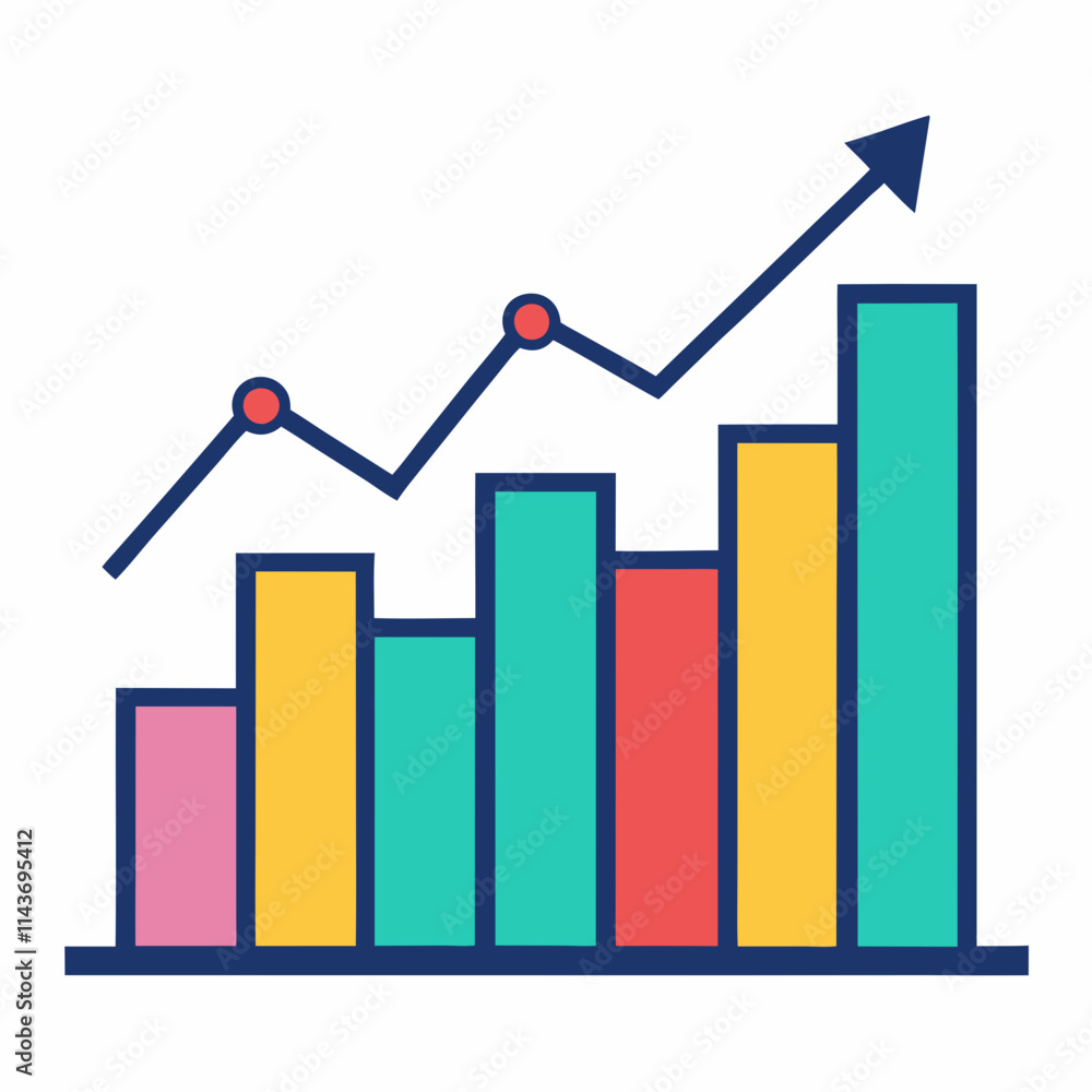 A modern financial growth chart vector art A modern financial growth chart vector art