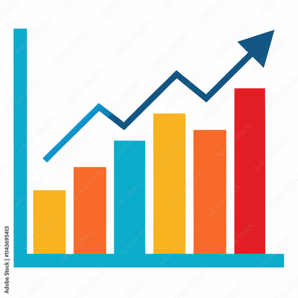 A modern financial growth chart vector art A modern financial growth chart vector art