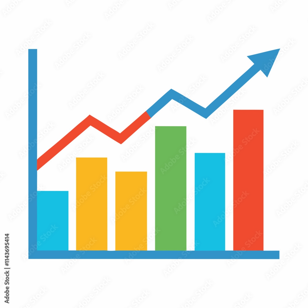 A modern financial growth chart vector art A modern financial growth chart vector art